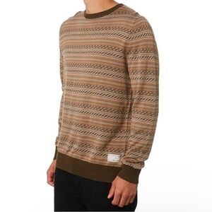 Rhythm Men’s Small Vibrations Knit Sweater Grandpacore Neutral Jacquard Cotton